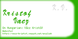 kristof vacz business card