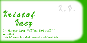 kristof vacz business card